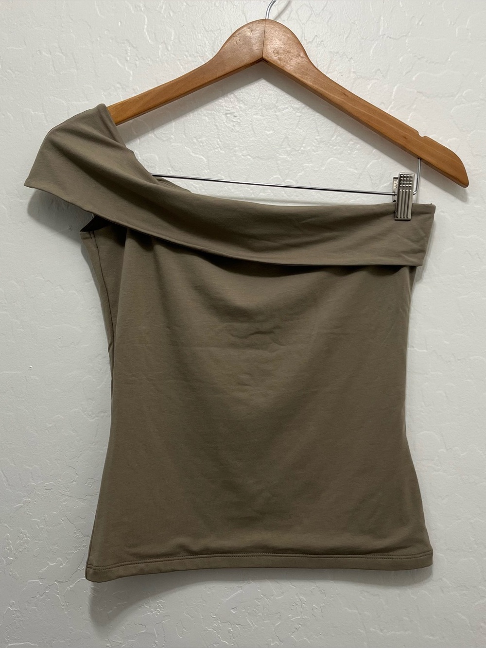 Abercrombie & Fitch Modal Asymmetric One Shoulder Off the Shoulder Top Sz S